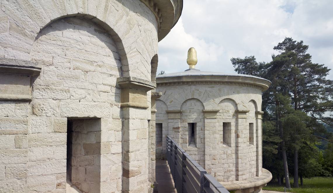 Two of the towers of the Musée Dräi Eechelen