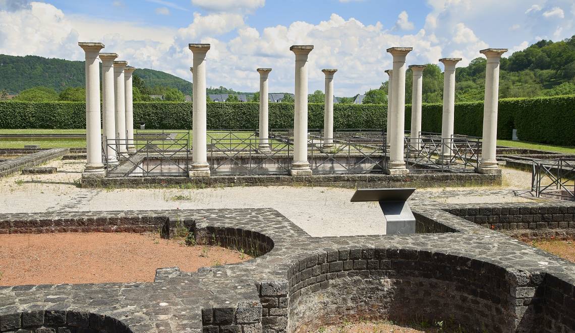 Pillars in the Roman villa in Echternach