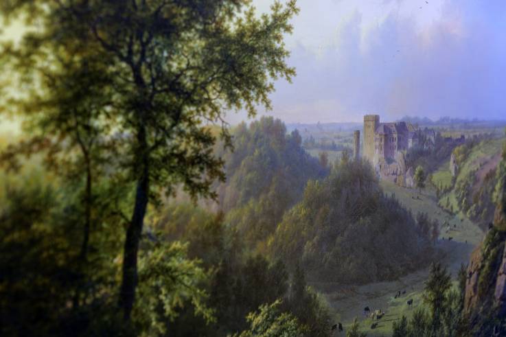 Vue de la vallée de l'Eisch à Luxembourg, avec le château de Hollenfels en arrière-plan (1847), par Barend Cornelis Koekkoek
