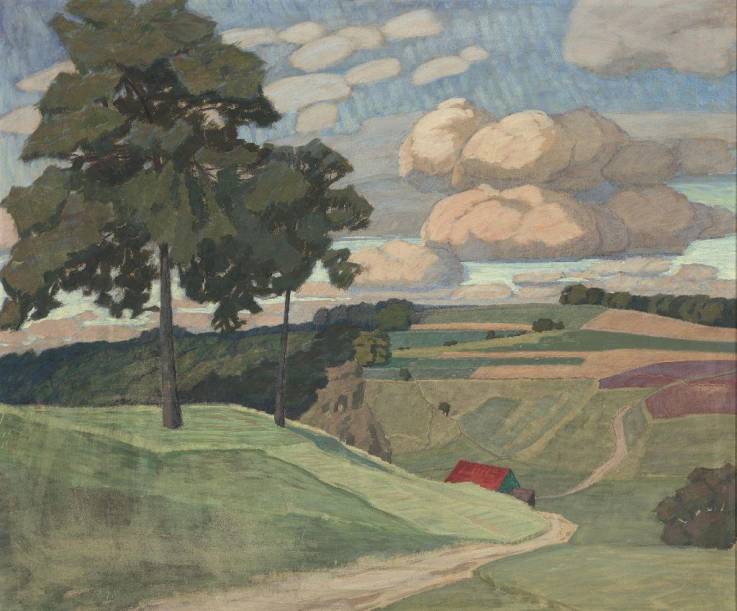 Berthe Brincour (1879-1947), Untitled (Plateau Landscape), gouache on paper, c. 1900-1915, Collection MNAHA